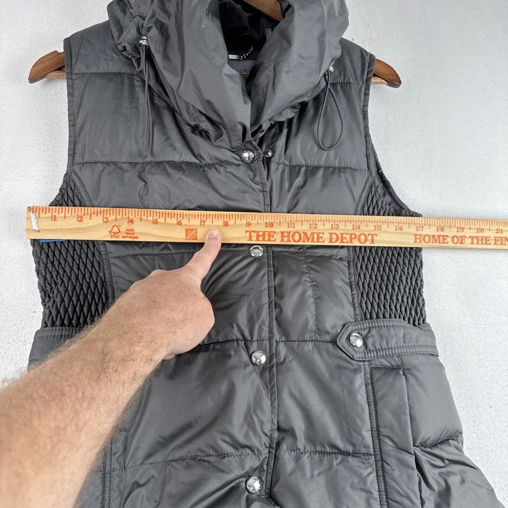 Andrew Marc Womens  puffer jacket vest size small black Button Up Warm Packable
